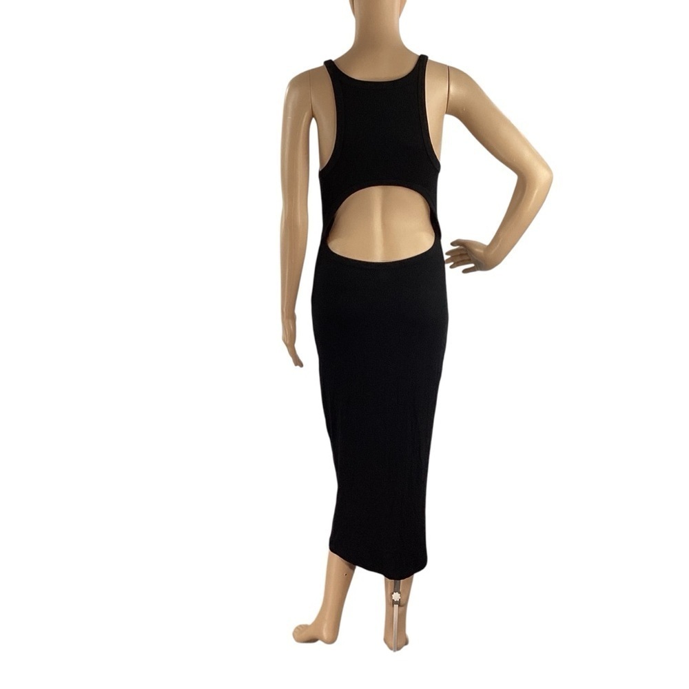LNA Rilynn Rib Racer Dress Black Cutout Back Size L - Picture 5 of 7